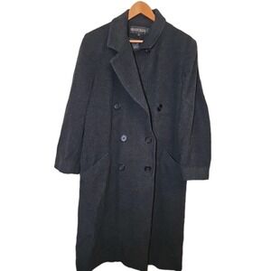 Kristen‎ Blake Italian Wool Cashmere Blend Long Coat Dark Gray Size 18 MSRP $300